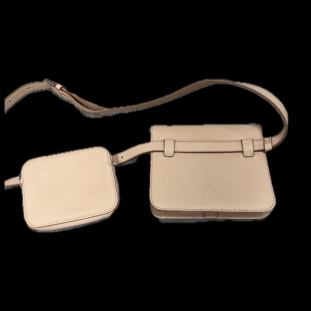 AWAY The Two-Way Crossbody in baby Pink Leather